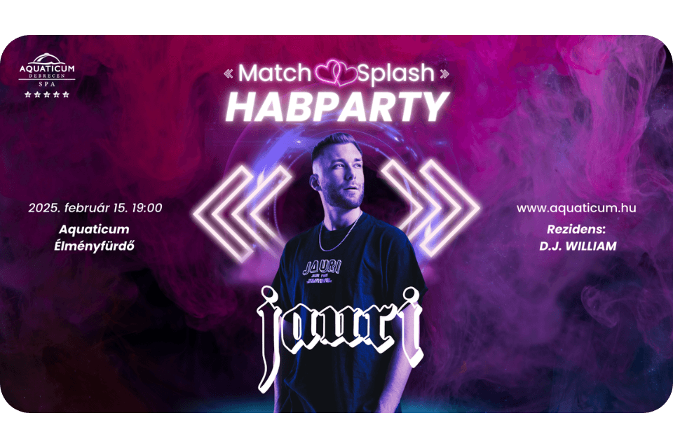 Match&Splash- Valentin-Napi Éjszakai Fürdőzés és Habparty